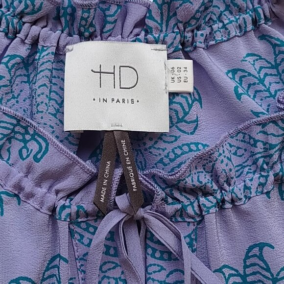 Anthropologie HD in Paris Silk Paisley Camisole Tank Top Womens Size 2 Boho Chic - Picture 9 of 10